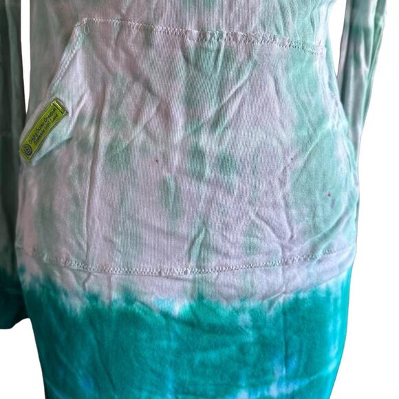 Womens Dress Size Small Tie Dye Hoodie Long Sleeve Hippie Boho Coastal Beachy - Picture 2 of 8